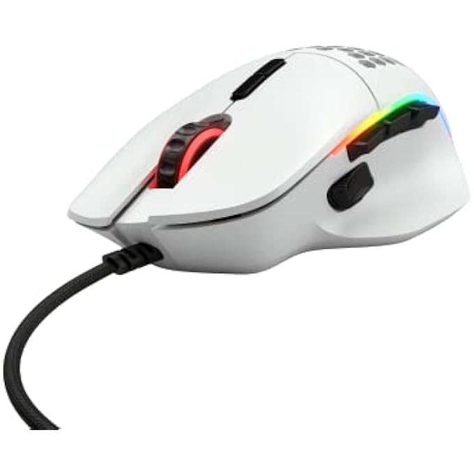 rayihni MODEL I ERGONOMIC MATTE WHITE GAMING MOUSE - 9 PROGRAMMABLE BUTTONS, 9 BUTTON CONFIGURATIONS, ULTRALIGHT WEIGHT, CORE RGB LIGHTING, 19000 DPI (MOBA, MMO, BATTLE ROYALE) (RENEWED) - Image 2